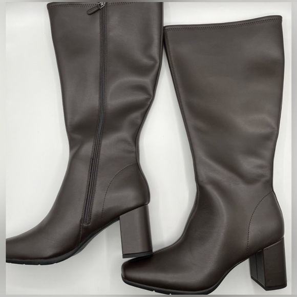 Aerosoles Micah Stretch Brown Knee High Boots Size 11 - Picture 3 of 7